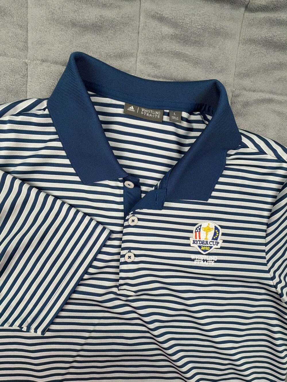Adidas Whistling Straits Ryder Cup 2020 Striped Performance Polo Shirt